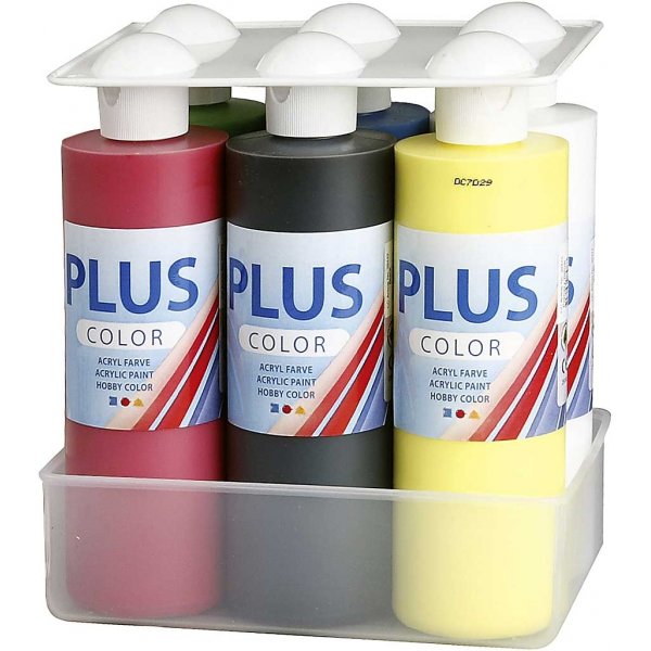 Plus Color Hobbyfarbe - Grundfarben - 6 x 250 ml Plus Color Hobbyfarbe - Grundfarben - 6 x 250 ml