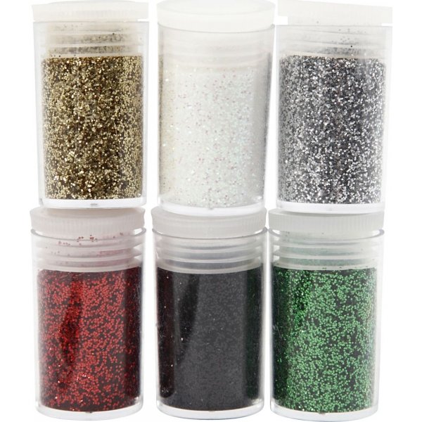 Glitzer - gemischte Farben - 6 x 5 g