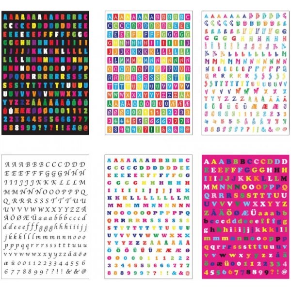 Aufkleber Buchstaben 6 Blatt Aufkleber Buchstaben 6 Blatt