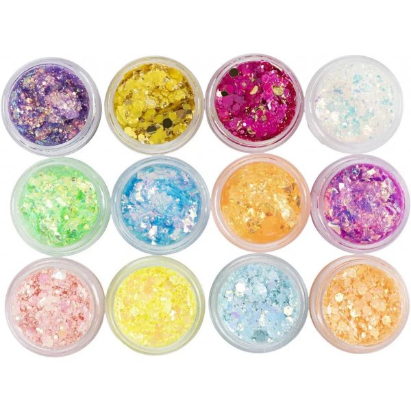 Glitzerknete, gemischte Farben, 12x5 ml Glitzerknete, gemischte Farben, 12x5 ml