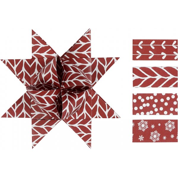 Sternstreifen - rot - wei� - �6,5+11,5 cm - 60 Streifen