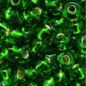 Rocailleperlen ø 5,5 mm - dunkelgrün 17 g silbern unterlegt Rocailleperlen ø 5,5 mm - dunkelgrün 17 g silbern unterlegt