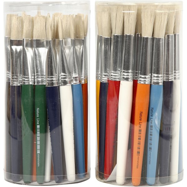 Kinderpinsel - rund und flach - 60 Stk Kinderpinsel - rund und flach - 60 Stk