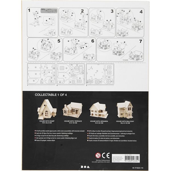 3D-Konstruktionsfigur - Haus mit Terrasse