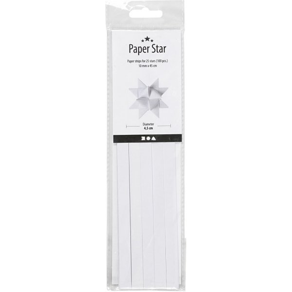 Sternstreifen - weiß - Ø4,5 cm - 100 Streifen Sternstreifen - weiß - Ø4,5 cm - 100 Streifen