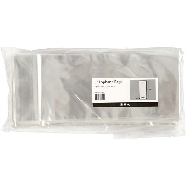 Zellophantüten für Karten 9 x 6,5 cm - 200 Stk Zellophantüten für Karten 9 x 6,5 cm - 200 Stk
