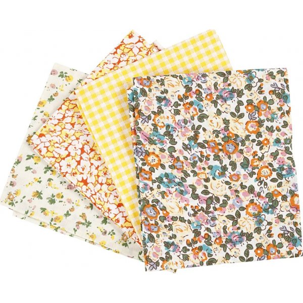 Patchworkstoff - Gelb - 4 Stk