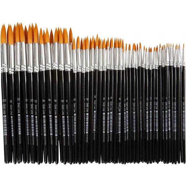 Gold Line Pinsel - Nr. 1+2+4+8+12+18+22 - rund - 7 x 12 Stk Gold Line Pinsel - Nr. 1+2+4+8+12+18+22 - rund - 7 x 12 Stk