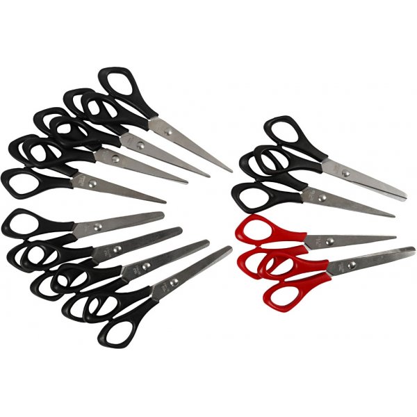 Schulschere - Schwarz - Rot - Rechts & Links - 12 Stk Schulschere - Schwarz - Rot - Rechts & Links - 12 Stk