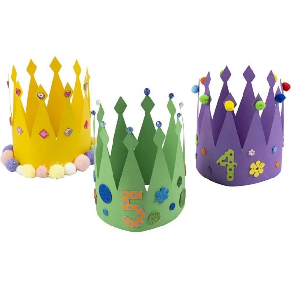 Geburtstagskronen - gemischte Farben - 25 Stk. Geburtstagskronen - gemischte Farben - 25 Stk.