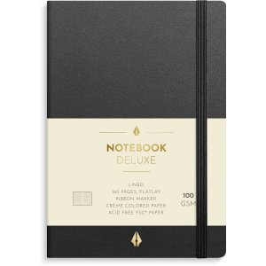 Notebook Deluxe A6, schwarz liniert Notebook Deluxe A6, schwarz liniert