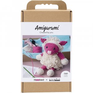 DIY-Set Amigurumi-Schaf rosa und cremeweiß - 1 Packung. DIY-Set Amigurumi-Schaf rosa und cremeweiß - 1 Packung.