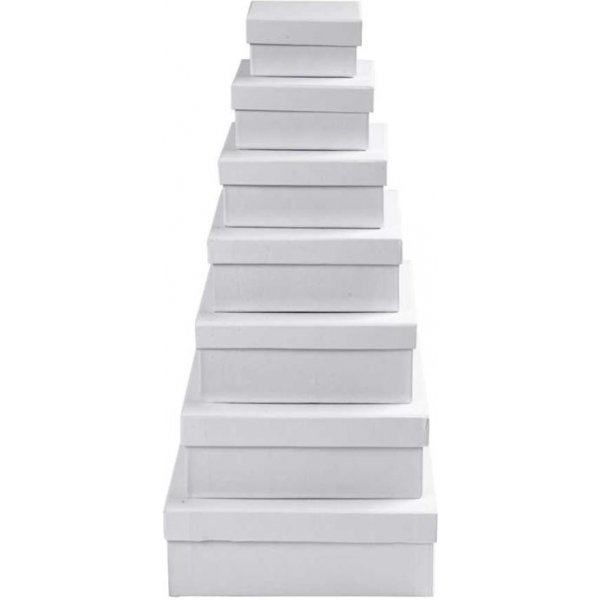 Quadratische Boxen - weiß - 7 Stk Quadratische Boxen - weiß - 7 Stk