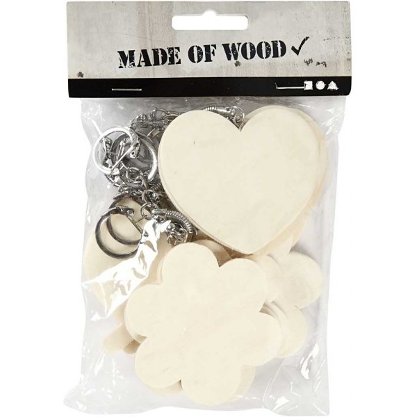 Schlüsselanhänger mit Holzschild - 12 Stk Schlüsselanhänger mit Holzschild - 12 Stk