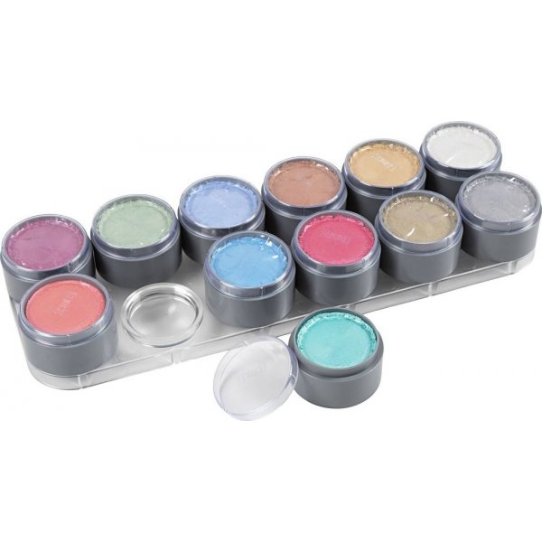 Grimas Gesichtsfarbe - Make-up-Palette - Perlmuttfarben - 12 x 15 ml