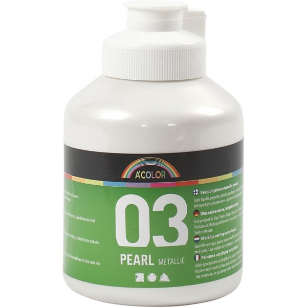 Schulfarbe Acryl - Metallic - Weiß - 500 ml Schulfarbe Acryl - Metallic - Weiß - 500 ml