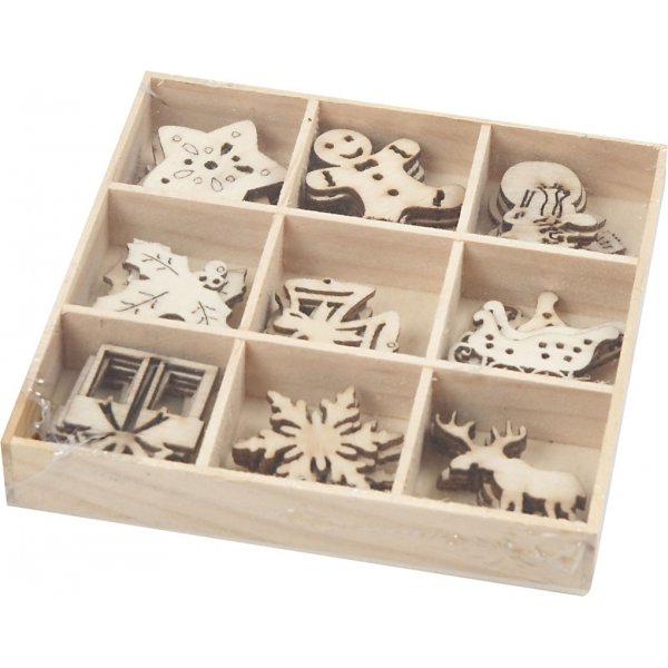 Holzdekorationen - Weihnachten - 45 Stk Holzdekorationen - Weihnachten - 45 Stk