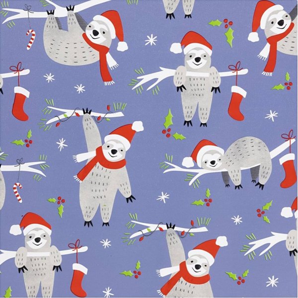 Geschenkpapier - Lila - Faultier - 5 m