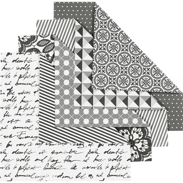 Origami-Papier - schwarz/weiß - 15 x 15 cm - 50 Blatt Origami-Papier - schwarz/weiß - 15 x 15 cm - 50 Blatt