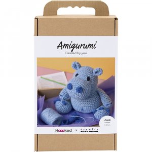 DIY-Set Amigurumi-Nilpferd blau und hellblau - 1 Packung. DIY-Set Amigurumi-Nilpferd blau und hellblau - 1 Packung.