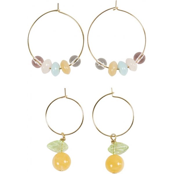 Mini-DIY-Schmuckset - Kreolen mit Perlen Mini-DIY-Schmuckset - Kreolen mit Perlen