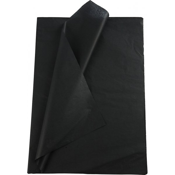 Seidenpapier - Schwarz - 50 x 70 cm - 14 g - 25 Blatt Seidenpapier - Schwarz - 50 x 70 cm - 14 g - 25 Blatt