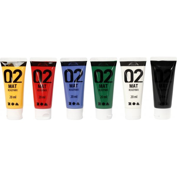 Schulfarbe - Acryl - Standardfarben - matt - 6 x 20 ml Schulfarbe - Acryl - Standardfarben - matt - 6 x 20 ml