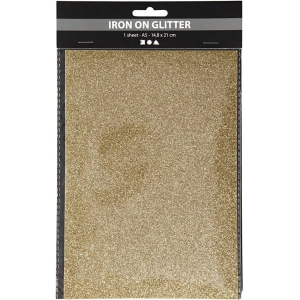 Bügelstoff - Gold - Glitzer - A5 Bügelstoff - Gold - Glitzer - A5