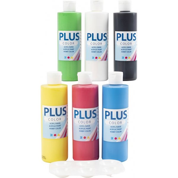 Plus Color Hobbyfarbe - Grundfarben - 6 x 250 ml Plus Color Hobbyfarbe - Grundfarben - 6 x 250 ml