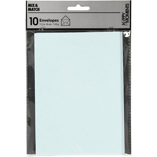 Umschlag - Hellblau - 11,5 x 16 cm - 10 Stk Umschlag - Hellblau - 11,5 x 16 cm - 10 Stk
