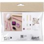 Mini DIY Kit Krepppapier, hellrosa, hellgelb, Eier