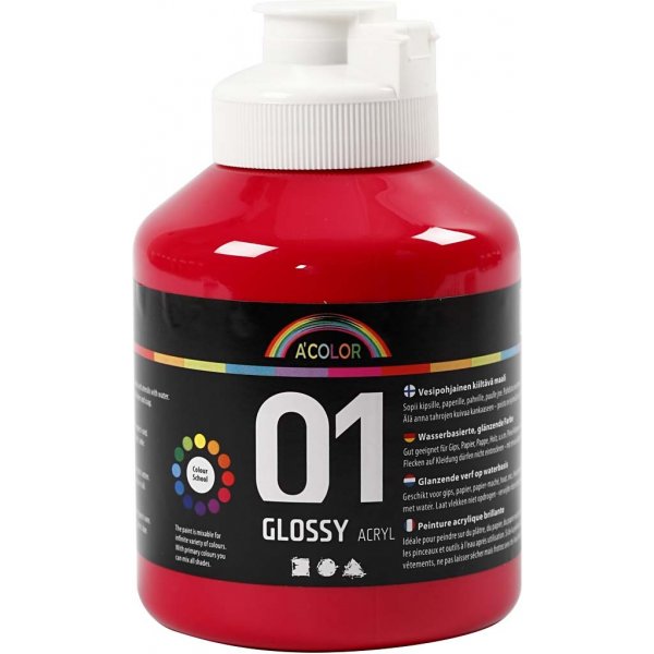 Schulfarbe - Acryl - Primärrot - glänzend - 500 ml Schulfarbe - Acryl - Primärrot - glänzend - 500 ml
