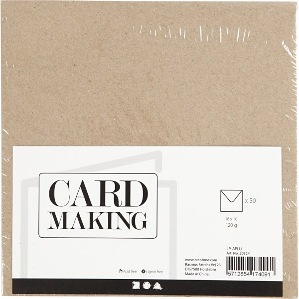 Recycelter Umschlag - Natur - 16 x 16 cm - 50 Stk Recycelter Umschlag - Natur - 16 x 16 cm - 50 Stk