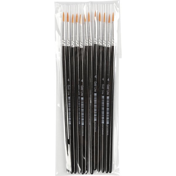 Gold Line Pinsel - Nr. 4 - rund - 12 Stk Gold Line Pinsel - Nr. 4 - rund - 12 Stk
