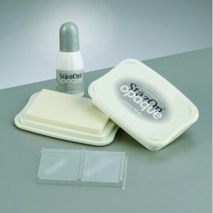 StazOn-Set 14,5 x 8,5 cm - weißes Pigment + Nachfüll-Farbpackung StazOn-Set 14,5 x 8,5 cm - weißes Pigment + Nachfüll-Farbpackung