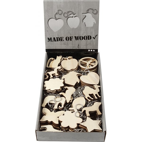 Schlüsselanhänger mit Holzschild - 128 Stk Schlüsselanhänger mit Holzschild - 128 Stk