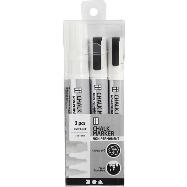 Kreidemarker - weiß - 3 Stk Kreidemarker - weiß - 3 Stk