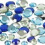 Strasssteine - Blau/Grn-Harmonie - Rund - 6+9+12 mm - 360 Stk