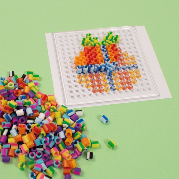 Röhrenperlen mit flachem Streifenmix, 1000 Stück Röhrenperlen mit flachem Streifenmix, 1000 Stück