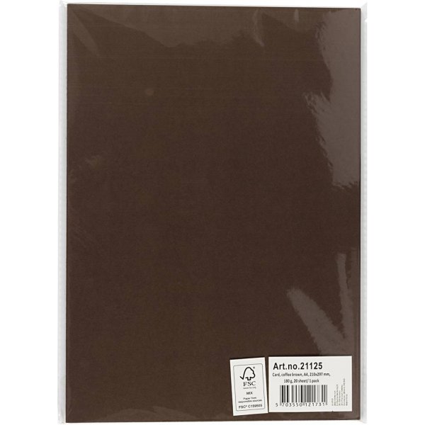 Farbiger Karton - dunkelbraun - A4 - 180 g - 20 Blatt Farbiger Karton - dunkelbraun - A4 - 180 g - 20 Blatt