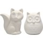 Rettendes Tier - wei - Eule und Fuchs - 2 Stk