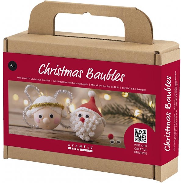 Mini DIY Kit Christbaumkugeln - Weihnachtsmann und Engel