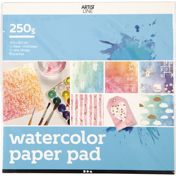 Malblock für Aquarell - weiß - 12 Blatt Malblock für Aquarell - weiß - 12 Blatt