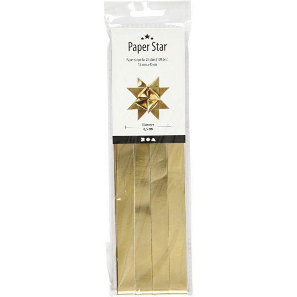 Sternstreifen - Gold - Ø6,5 cm - 100 Streifen Sternstreifen - Gold - Ø6,5 cm - 100 Streifen