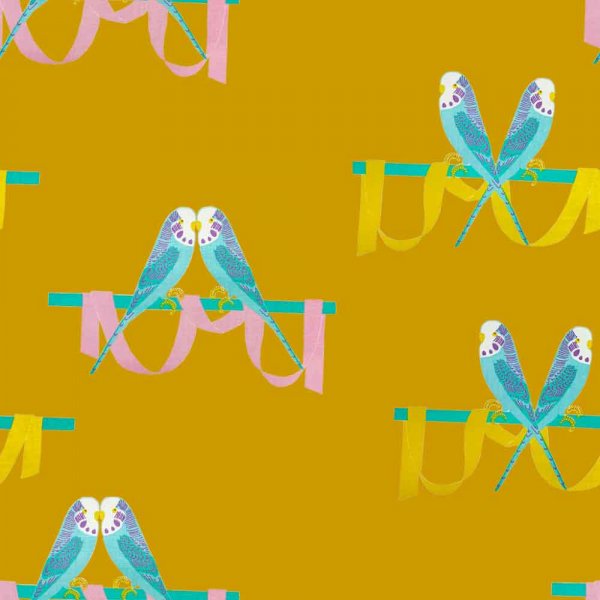 Gemustertes Trikot 150 cm - Polly Mustard