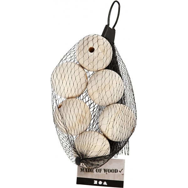 Holzperlen - 40 mm - 6 Stk