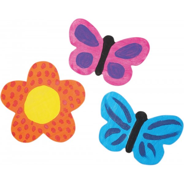 Holzfiguren Schmetterlinge & Blumen - 12 Stk Holzfiguren Schmetterlinge & Blumen - 12 Stk