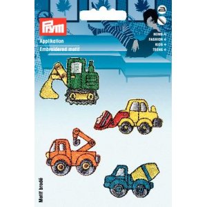 Stoffetikett selbstklebend/aufbügelbar Baumaschinen 4 Stk Stoffetikett selbstklebend/aufbügelbar Baumaschinen 4 Stk