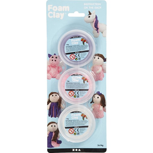 Foam Clay® - Rosa - Lila - Weiß - Glitzer, Metallic - 3 x 14 g Foam Clay® - Rosa - Lila - Weiß - Glitzer, Metallic - 3 x 14 g
