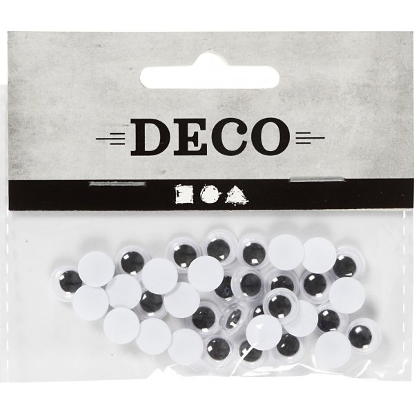 Bewegliche Augen - nicht klebend - Ø8 mm - 40 Stk Bewegliche Augen - nicht klebend - Ø8 mm - 40 Stk